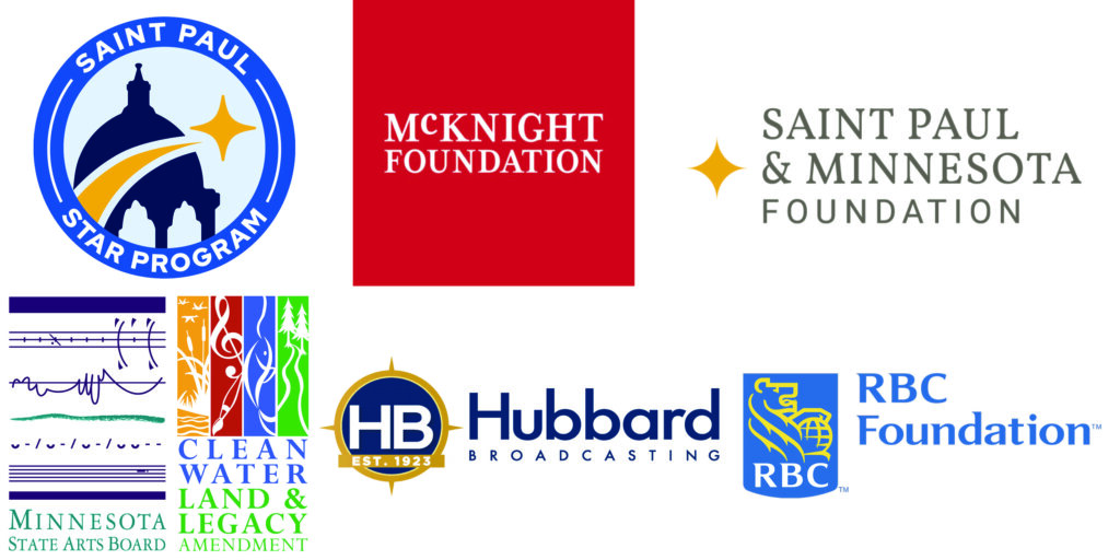 Logo collage of Minnesota foundations and sponsors, including Saint Paul Star Program, McKnight Foundation, and Saint Paul & Minnesota Foundation.